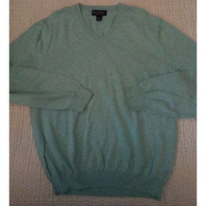 Brooks Brothers Blueish Green V Neck Sweater Mens